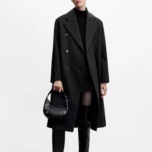 Mango Gray coat 50% wool - XS - Picture 1 of 16